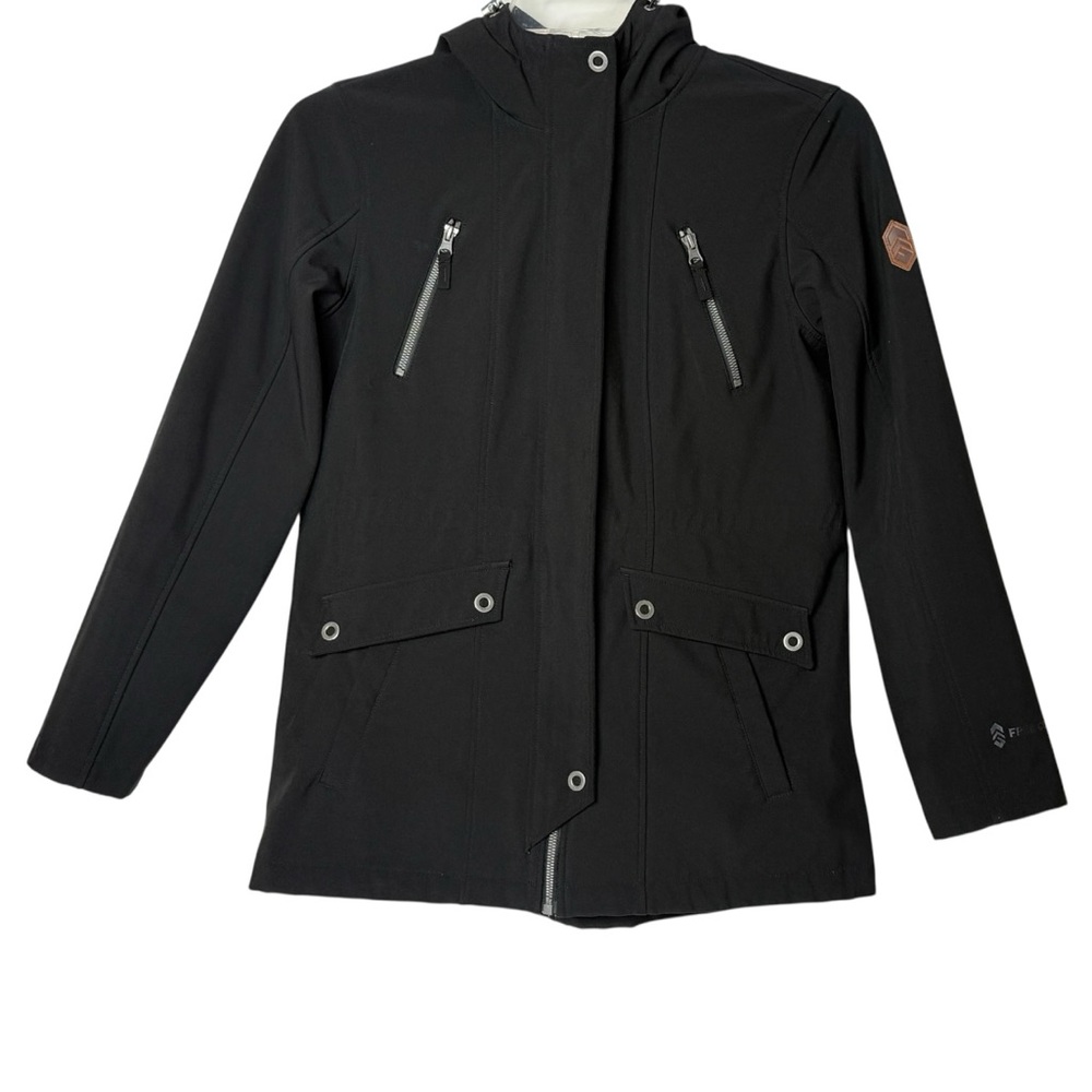 Free Country Hooded Water Resistant‎ Soft Shell Lined Black Jacket Women's PM